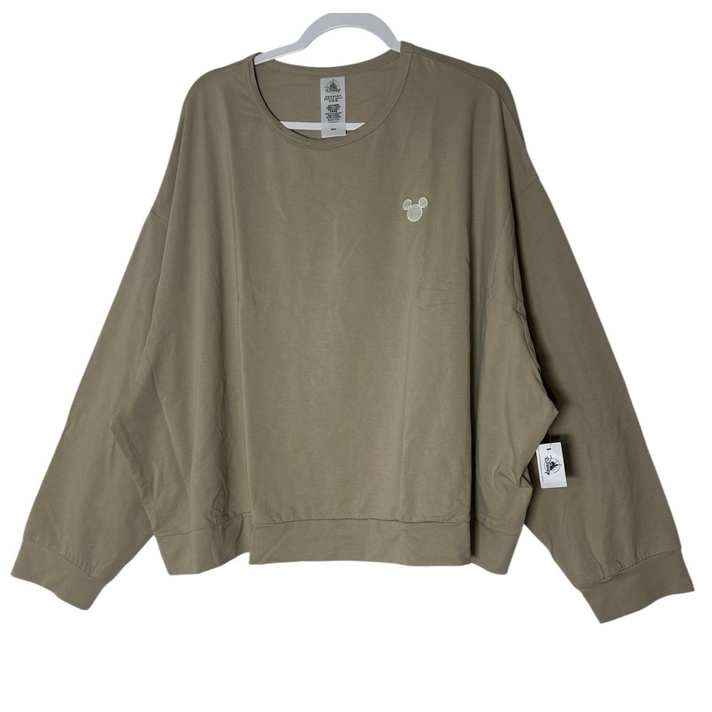 New Disneyland Top Women's 3XL‎ Beige Long Sleeve Minimalist Vacation Stretch
